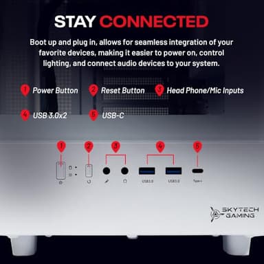 Skytech Azure Gaming PC Desktop, Ryzen 7 9700X 3.8 GHz (5.5GHz Turbo Boost), NVIDIA RTX 4060 8GB GDDR6, 1TB SSD, 16GB DDR5 RAM 6000, 650W Gold PSU, 360mm ARGB AIO, Wi-Fi, Win 11 Home - Image 9