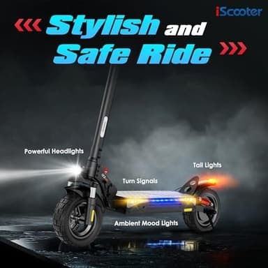 iScooter iX3 Electric Scooter,10" Off Road Pneumatic Tires,800W Motor E-Scooter Up to 25 Miles Range, Top Speed 25MPH, Adjustable Handlebar Height, Folding Commuting Escooter for Adults - Image 6