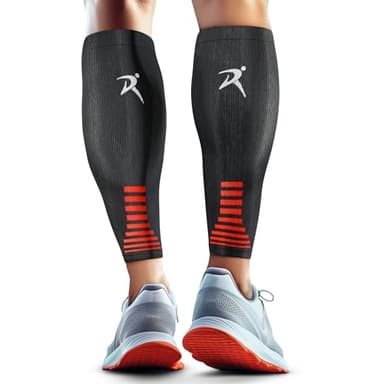 Rymora Calf Compression Sleeves Men Women Shin Splints Running (Pair) (Black) (M) - Image 1