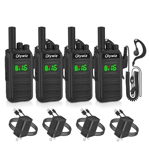Walkie Talkies for Adults - Long Range Rechargeable Two-Way Radios with VOX Hands Free, Dust Resistant Waterproof Suitable for Qutdoor Work and Activities (4 Pack) - Image 1