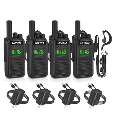 Walkie Talkies for Adults - Long Range Rechargeable Two-Way Radios with VOX Hands Free, Dust Resistant Waterproof Suitable for Qutdoor Work and Activities (4 Pack) - Image 1