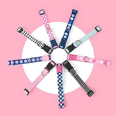 Mile High Life Nylon Puppy Dog Collar w Cute Patterns Lightweight Girl Boy Collar for Small/Medium/Large Dogs (Pink Flower, Large Neck 15"-19") - Image 5