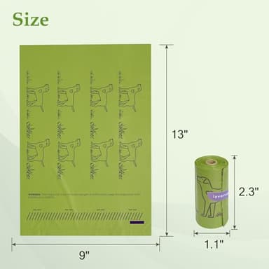 720 Count Lavender Scented 13” x 9”Dog Poop Bags Rolls, Leakproof Strong & Sturdy Waste Bags for Doggie Cat Pet - Image 5