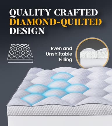 3 Inch Ultra-Fluffy Memory Foam Mattress Topper King for Back Pain, Extra Soft Pillow Top King Mattress Topper with 4X Support, Mattress Pad with Breathable Air Mesh Sides, 6-21'' Deep Pocket - Image 6