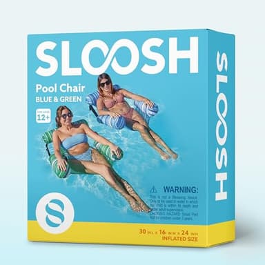 Sloosh Pool Floats Chairs Adult, 2 Packs Inflatable Pool Lounge Chairs,Blow up Hammock Pool Noodles Floats for Adults,Stripe Pattern Floating Water Chair for Pool Lake River(Stripe) - Image 7