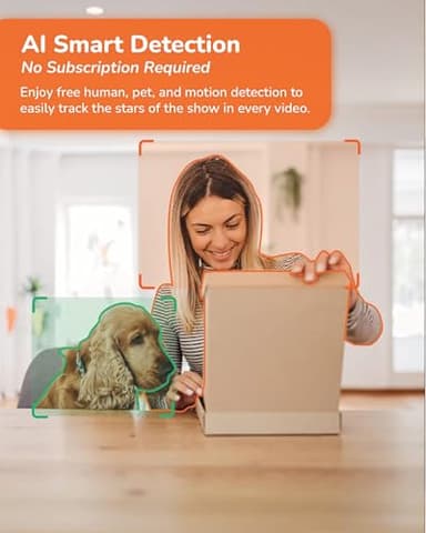 Sensforge Indoor Pan-Tilt Security Camera with SD Card for pet/Kid/Home, 24/7 Recording, 5G/2.4G Wi-Fi, 2.5K Video and Image - Free Human Motion Pet Detection, NO Monthly fee - Image 3