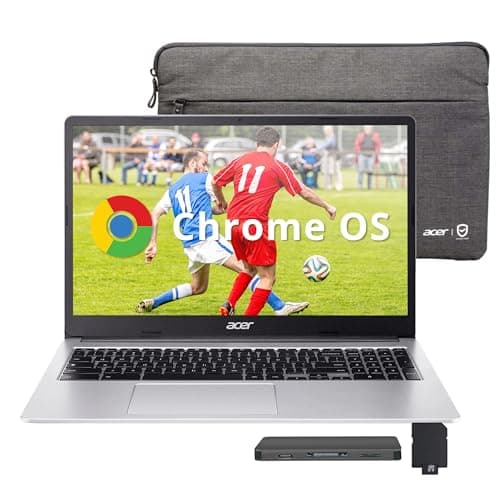 acer Chromebook 315 15.6" FHD Laptop, Intel Celeron N4500, 4GB LPDDR4 RAM, 224GB Storage(64GB eMMC+160GB Docking Station Set), Intel UHD Graphics, HD Webcam, Wi-Fi 6, Chrome OS, Silver - Image 1