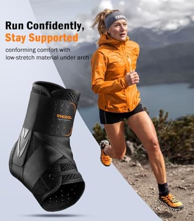 WHCOOL Slim-Fit Ankle Brace for Sprained Ankle, Quick Lace Up Ankle Support for Women Men With 2 Auto-Shaped Pads, Air Fabric Cool Ankle Stabilizer for Injury Recover, Running,Sports, M(12”-13”) - Image 7
