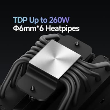 Iota A62 BK CPU Cooler,CPU Air Cooler with New Digital Display,6 Copper Heat Pipes,120MM FDB Fans,CPU Cooling Fans for AMD AM4/AM5,Intel LGA 115X/1200/1700/1851 - Image 4