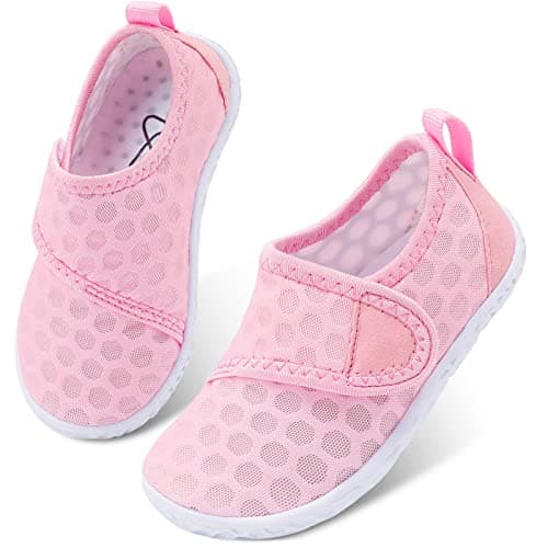 LeIsfIt Boys Girls Water Shoes Kids Aqua Socks Toddler Quick-Dry Beach Swimming Shoes Lightweight Breathable Non-Slip Summer Outdoor Sport Water Slippers Pink 8 Toddler - Image 1