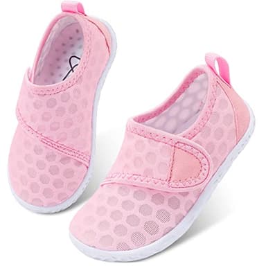 LeIsfIt Boys Girls Water Shoes Kids Aqua Socks Toddler Quick-Dry Beach Swimming Shoes Lightweight Breathable Non-Slip Summer Outdoor Sport Water Slippers Pink 8 Toddler - Image 1