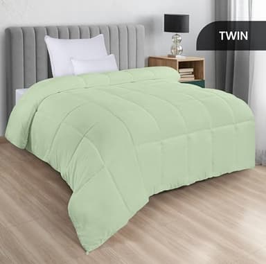 Utopia Bedding Comforters Twin Size, All Season Duvet Insert, Down Alternative Box Stitched Bed Comforter with Corner Tabs, Machine Washable (Sage Green) - Image 2