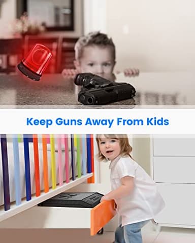 MOLICAR Gun Safe, Biometric Gun Safes for Handgun with LCD of Temp Humidity Battery, USB-C Port, Fingerprint Quick Access Pistol Safe for Home Bedside Nightstand Car - Image 6