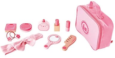 Hape Wooden Beauty Play Set| Kids Pretend Makeup Accessories Beauty Salon Play Set for Kids - Image 2