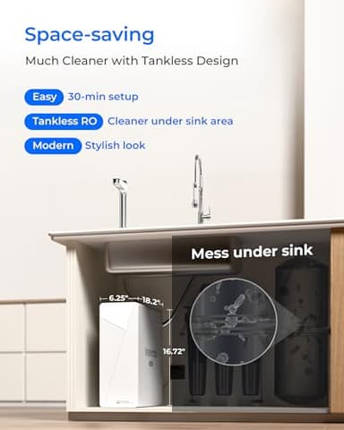 [ Dual Flow ] Waterdrop X12-PRO 1200 GPD Reverse Osmosis Water Filter, Alkaline Mineral pH+, NSF/ANSI 58&372 Certified, Tankless Reverse Osmosis System, 11-Stage, Smart Faucet, BPA Free - Image 9