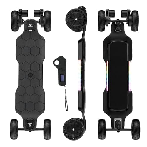 isinwheel V10 Electric Skateboard with Remote, 3000W Brushless Motor, 32 Mph Top Speed & 28 Miles Range, IP54 Waterproof, Electric Longboard Offroad for Adults ＆Teens with Ambient Light - Image 1