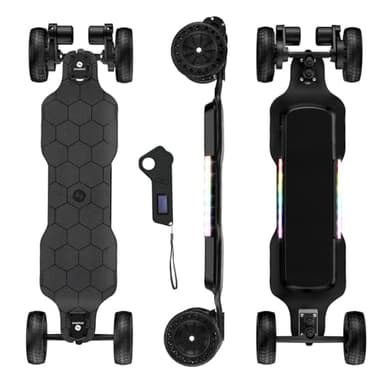 isinwheel V10 Electric Skateboard with Remote, 3000W Brushless Motor, 32 Mph Top Speed & 28 Miles Range, IP54 Waterproof, Electric Longboard Offroad for Adults ＆Teens with Ambient Light - Image 1