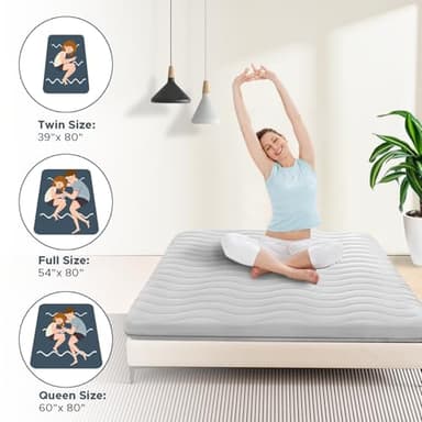 Japanese Futon Floor Mattress, 100% High Density Comfortable Foam, 3.5" Thicken Foldable Mattress Tatami Mat Sleeping Pad, Ideal for Comfort and Support, Kids Floor Lounger Pillow Bed Sofa (Twin） - Image 6