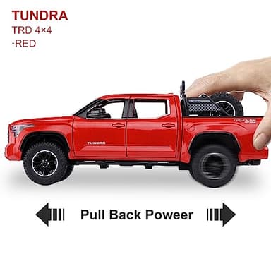 SASBSC Tundra Truck Toys for 3 4 5 6 7 Year Old Boys Pickup Toy Trucks for Boys Age 3-7 Diecast Metal Trucks with Light and Sound Pull Back Toy Cars Gift for Kids - Image 2
