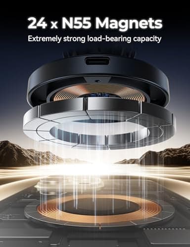 JOYROOM for MagSafe Car Mount Charger, [Upgraded Dual-Clip Grip] 15W Fast MagSafe Wireless Car Charger Air Vent Dashboard Set for iPhone 16 Pro Max Plus/iPhone 15 14 13 12 Pro Max Plus, Black - Image 5