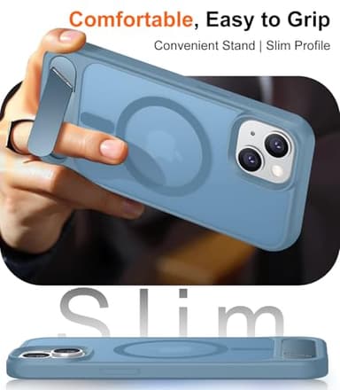 Temdan Magnetic Compatible with iPhone 14 Case/iPhone 13 Case,[Built-in Invisible Kickstand][Compatible with MagSafe][Military Grade Shockproof] Slim Translucent Matte Phone Case for iPhone 14/13 6.1" - Image 7