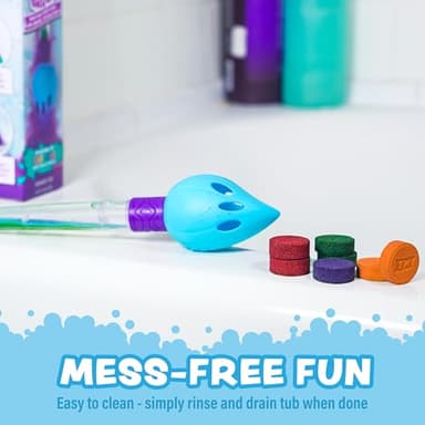 Tub Works® Bath Color Brush™ Kids Bath Bomb Set | Nontoxic & Fragrance-Free | Use Brush to Paint Water with Vibrant, Fizzing Colors | Fun BathBombs for Kids Bath | Creative Bathtub Toys for Toddlers - Image 8