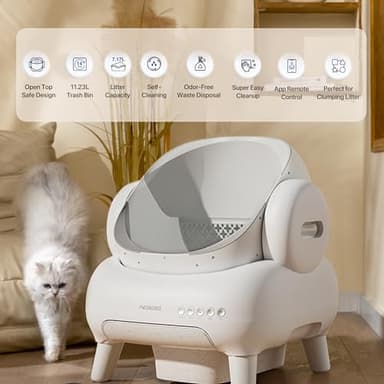 Neakasa M1 Lite Open-Top Self Cleaning Cat Litter Box, Automatic Cat Litter Box with APP Control, Safety Protection, 1 Roll Waste Bag - Image 2