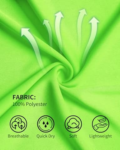 QBK 2T to Youth Neon Shirt Kids UPF 50+ Dry Fit Athletic Short Sleeve Rash Guard T Shirts for Boys Girls Sports Undershirt (Green S) - Image 4