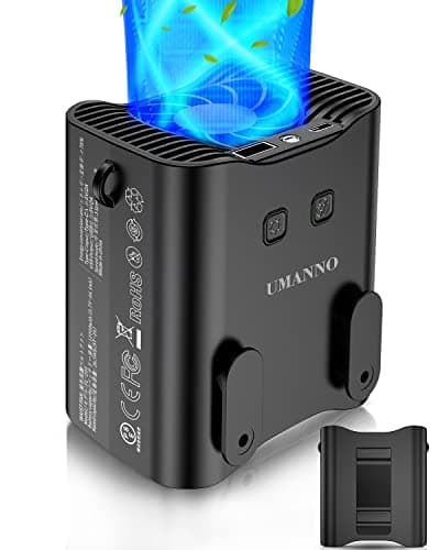 UMANNO Waist Fan 12000mAh Rechargeable, Portable with 24H Working Time, 9500RPM Strong Airflow, Wearable Belt Fan for Clothes, Shirt, Farm Work, Hiking (Black, Medium) - Image 1