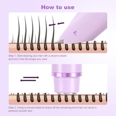 CheckSimple 2025 New Bikini Trimmer for Women,Dermave Bikini Shaver,2-in-1 Electric Razors for Women(Purple) - Image 4