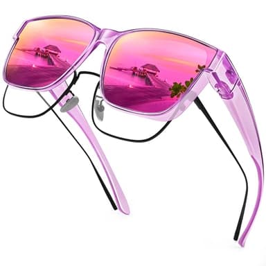 URUMQI Polarized Sunglasses Fit Over Glasses for Men Women, Oversized Square Sun Glasses UV400 Protection Shades - Image 1