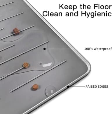 32" x 24" Large Pet Food Mat, Silicone Dog Mats for Food and Water, Nonslip Pet Feeding Mats for Floors,Dog Cat Bowl Mat with Raised Edges, Dark Brown - Image 3