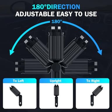 4 in 1 Retractable Car Chargers with Starlight, 66W USB C Fast Car Charger Adapter with 2 USB Ports for All iPhone 15/14/13/12/11 and for All Android (Black - RedLight) - Image 5
