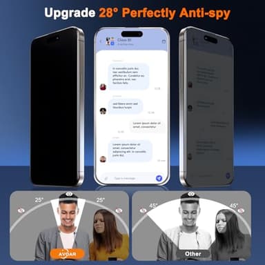 AVOAR 2 Pack for iPhone 11/XR Privacy Screen Protector, [Automatic Dust Removal] [Drop Protection] 9H Full Screen Tempered Glass for iPhone 11/XR 6.1" Bubble Free, Anti-Spy, Case Friendly - Image 2