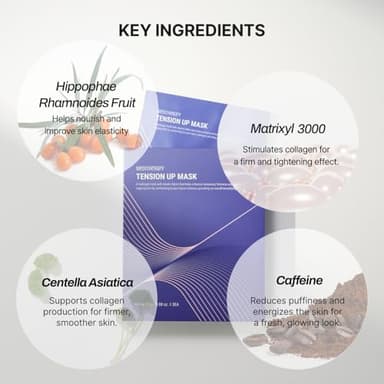 MEDITHERAPY Tension Up Mask 5EA - Korean Collagen Face V Line Lifting Mask - Hydrating Firming & Skin Tightening for Sharp & Sculpted Contour - Matrixyl & Peptide Gel Facial Mask for Youthful Radiance - Image 5