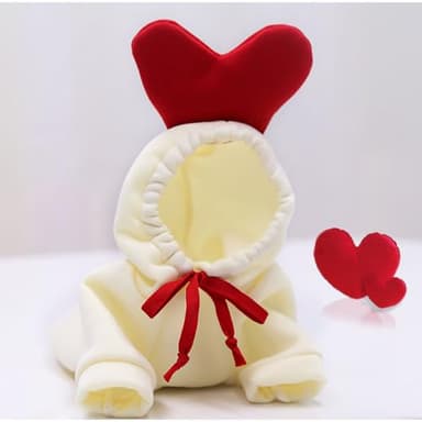 Dog Christmas Halloween Costumes,Dog Hoodies for Small Dogs Cats, Cat Puppy Outfits,Yorkie Chihuahua Pomeranian Clothes (Small, White-Heart) - Image 4