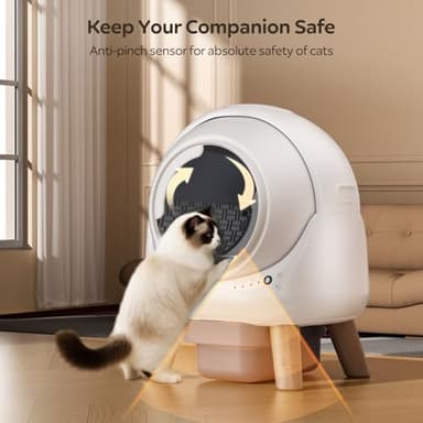 SHETAZ Self Cleaning Litter Box,Automatic Cat Litter Box for Multiple Cats,Robot with APP Control,Dual Safety Protection,Odor-Free Waste Disposal Includes Trash Bags,White - Image 7