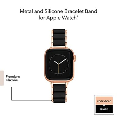 Anne Klein Rubberized Fashion Bracelet for Apple Watch, Secure, Adjustable, Apple Watch Replacement Band, Fits Most Wrists - Image 4