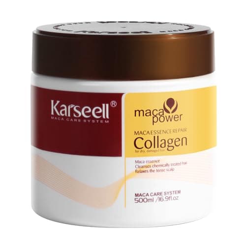 Karseell Collagen Hair Treatment Deep Repair Conditioning Argan Oil Collagen Hair Mask Essence for Dry Damaged Hair All Hair Types 16.90 oz 500ml - Image 1
