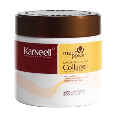 Karseell Collagen Hair Treatment Deep Repair Conditioning Argan Oil Collagen Hair Mask Essence for Dry Damaged Hair All Hair Types 16.90 oz 500ml - Image 1
