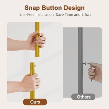 Hoctieon Gold Console Table, 3 Tier Entryway Table, Hallway Table, Narrow Sofa Table with Shelves, Entrance Table for Entryway, Gold and White - Image 5