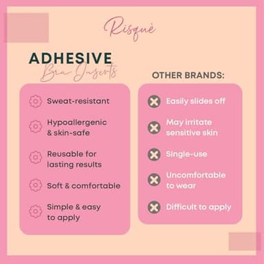 Double Sided Sticky Bra Inserts Reusable | Push Up Lift Self-Adhesive Pads for Strapless, Bikini, Swimsuit, and Sports Bras | Comfortable, Invisible Support for a Natural Look | Long-Lasting Beige - Image 5