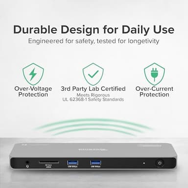 Plugable Thunderbolt 4 Dock for Quad Monitors 100W, Thunderbolt Docking Station Connects up to Four 4K Monitors for Windows and Mac Laptops, 2x HDMI, 4x Thunderbolt 4/USB C, Driver Required TBT-6950PD - Image 9