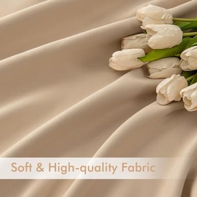 MIULEE Back Tab Beige Curtains 120 Inch Long 2 Panels Set for Living Room Bedroom, Cream Rod Pocket/Pinch Pleated Light Blocking Extra Long Thermal Insulated Room Darkening Blackout Curtains/Drapes - Image 6