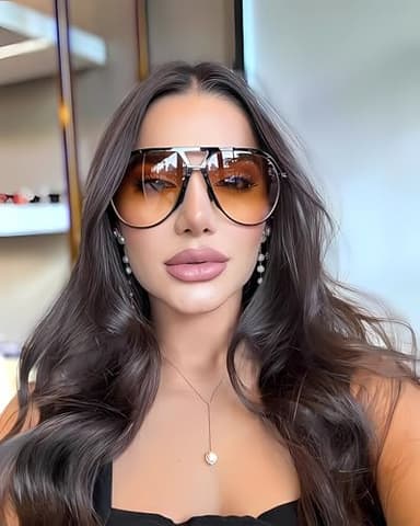 GUVIVI Retro Aviator Sunglasses for Women Men Oversized Classic 70s Vintage Trendy Tangle Free Square Aviators Orange Sun Glasses - Image 8