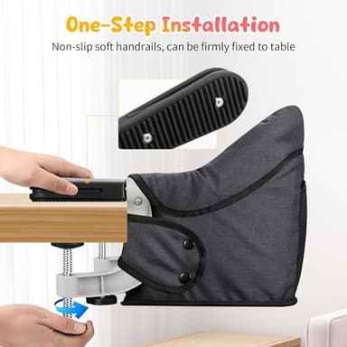 Toogel Hook on High Chair: Portable & Foldable High Chair for Babies & Toddlers 6-36 Months, 37 lbs, Black - Image 3