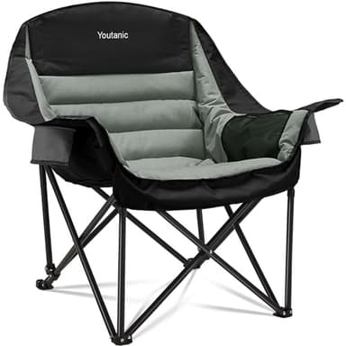 Youtanic Oversized Camping Chair, Portable Folding Camping Chairs with Side Pocket, Cup Holder and Carry Bag, Heavy Duty Outdoor Camping Chairs for Adults, Fishing, Sports, Trip, up to 400lbs, Style 4 - Image 1