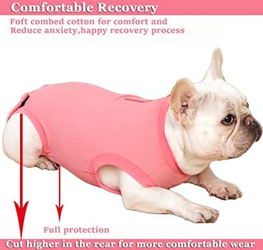 Wabdhaly Recovery Suit for Dogs,Dog Cone Alternative Zipper Surgery Suit Female Spay,Soft Dog Surgery Suit for Anti Licking,Breathable Surgical Suit for Dogs Female Spay - Image 5