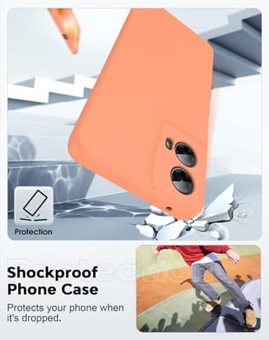 LeYi for Motorola-G-5G-2024 Case: ใ๐๐จ๐ญ ๐
๐ข๐ญ ๐๐ญ๐ฒ๐ฅ๐ฎ๐ฌใ with 2Pcs Tempered Glass Screen Protector, Soft Microfiber Lining Silicone Protective Phone Case for Moto G 5G - 2024, Orange - Image 6