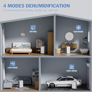 AIRPLUS 4,500 Sq.Ft 70 Pint Dehumidifier for Basements and Home-with Drain Hose,Efficient,Energy-with Dual Protection and 4 Smart Modes,24H Timer,Defrost,for Large room - Image 6